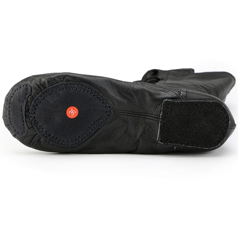 Pantofi de dans pentru adulți, partea superioară din piele artificială, talpă din piele, unisex, pentru balet, dans modern și dans latino, toate sezoanele