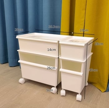 Műanyag tároló doboz kerékkel, kétszintes játékok számára, kapacitás 40–50 liter