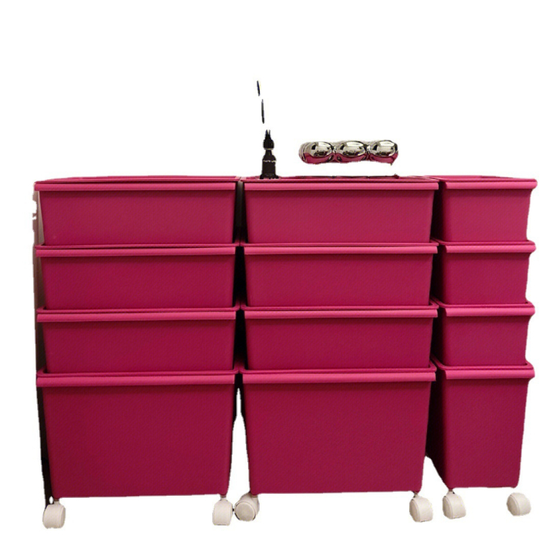 Műanyag tároló doboz kerékkel, kétszintes játékok számára, kapacitás 40–50 liter