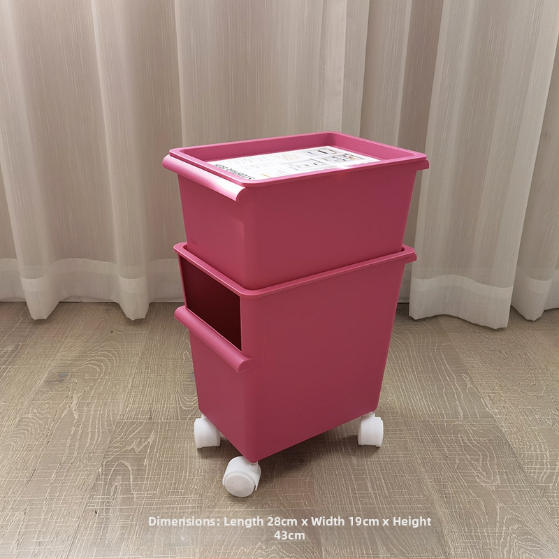 Plastová úložná krabica so kolieskami, dvojúrovňová na hračky, kapacita 40–50 L