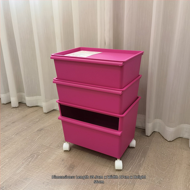 Plastová úložná krabica so kolieskami, dvojúrovňová na hračky, kapacita 40–50 L