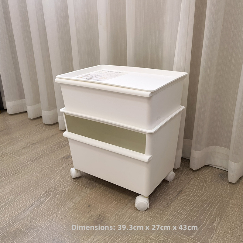 Plastová úložná krabica so kolieskami, dvojúrovňová na hračky, kapacita 40–50 L