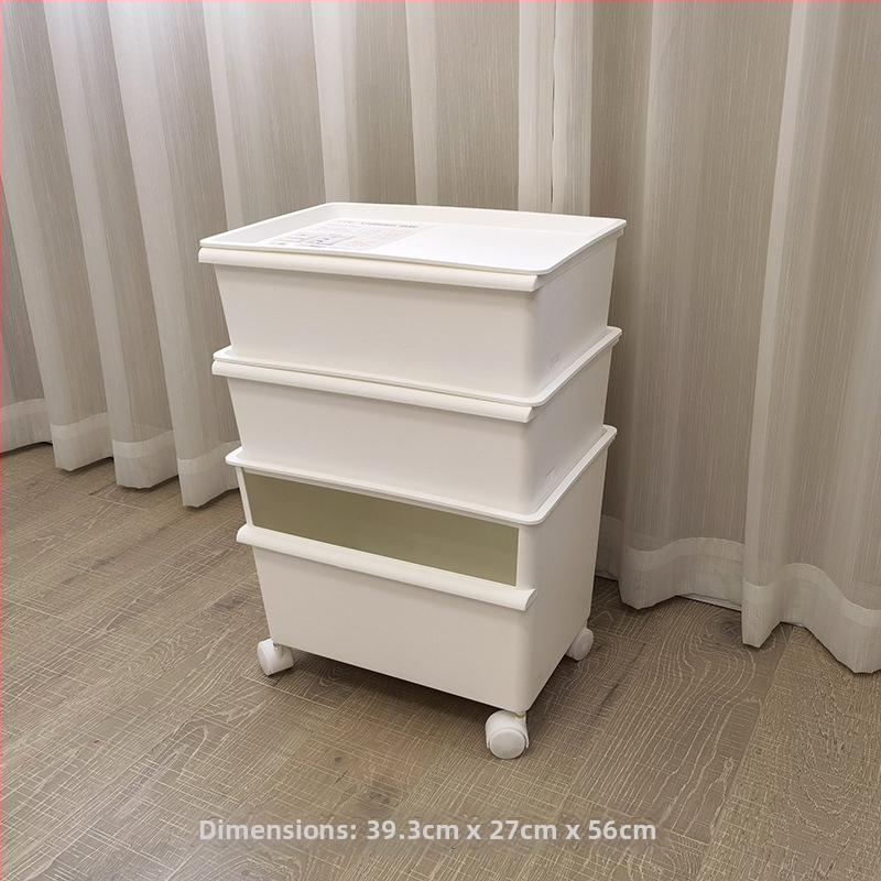 Plastová úložná krabica so kolieskami, dvojúrovňová na hračky, kapacita 40–50 L