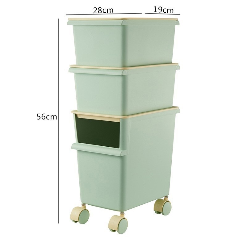 Műanyag tároló doboz kerékkel, kétszintes játékok számára, kapacitás 40–50 liter