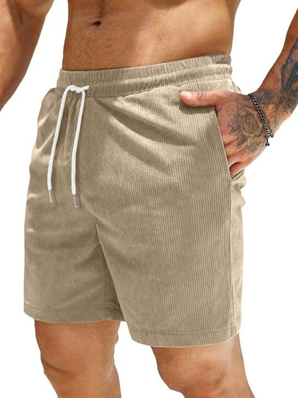 Muške ljetne šorceve - ravna kroj, 100% poliester, elastične, sportski stil