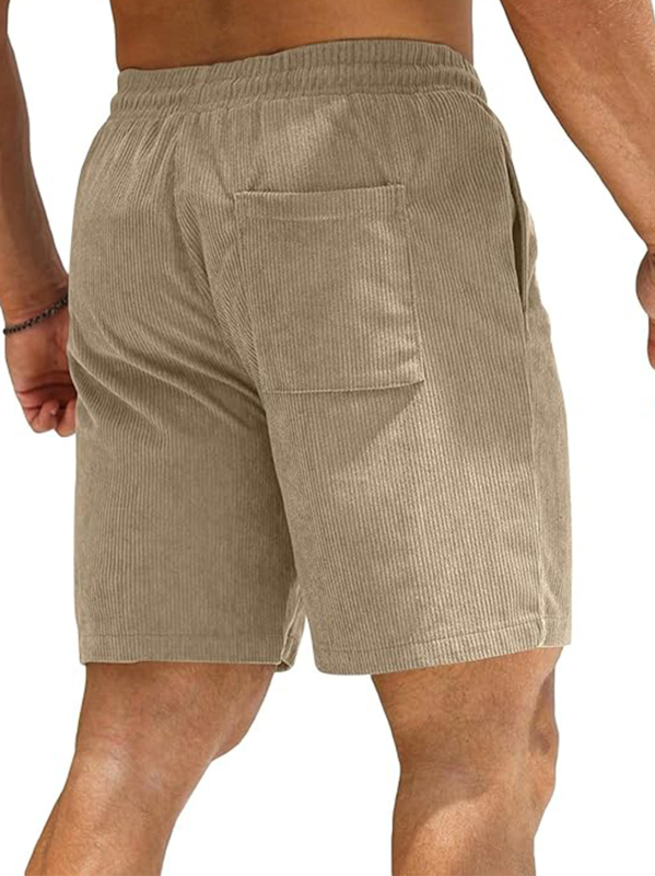 Muške ljetne šorceve - ravna kroj, 100% poliester, elastične, sportski stil