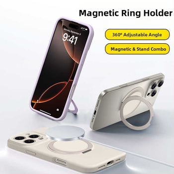 Stalak za telefon s dojmom vrhunskog dizajna, metalna legura aluminija, magnetska stolna podloga, 360° rotacija, ultra-tanki držač prstena za automobil