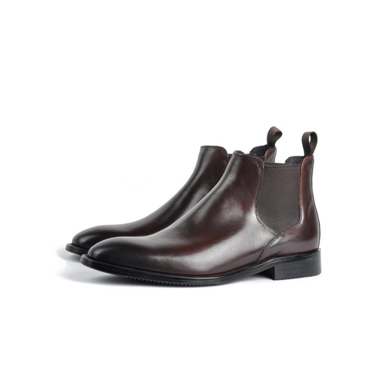 Muške Chelsea cipele od prave kože, ručna izrada, četvrtasti vrh, zimski stil, poslovni formalni stil