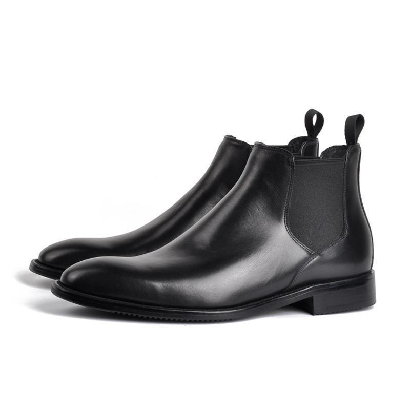 Muške Chelsea cipele od prave kože, ručna izrada, četvrtasti vrh, zimski stil, poslovni formalni stil