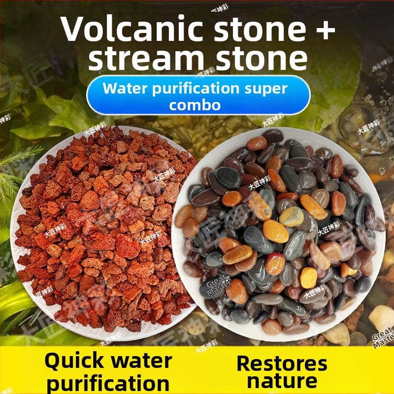 Dekoračný súbor vulkanických kameňov pre akváriá a krajinnú výzdobu so substrátom na dno