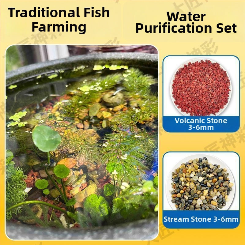 Dekoračný súbor vulkanických kameňov pre akváriá a krajinnú výzdobu so substrátom na dno