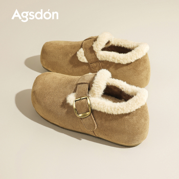 Agsdon Velvet Birkenstock stil zimskih cipela za žene - gornji materijal: platno, ulošak: baršun, unutarnja podstava: umjetni kratki pliš, potplat: TPU, srednja visina peta: 3-5 cm