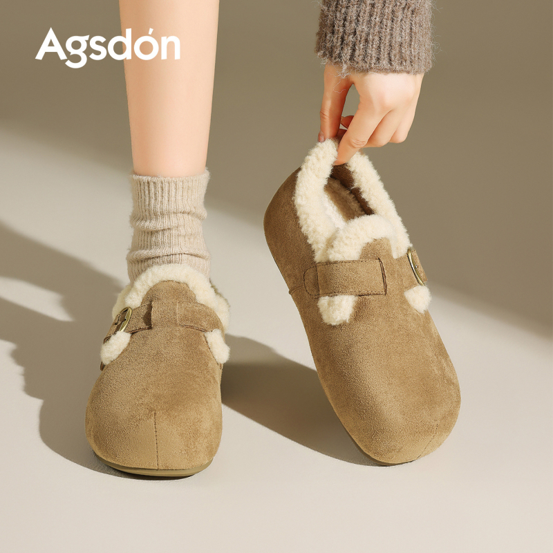 Agsdon Velvet Birkenstock stil zimskih cipela za žene - gornji materijal: platno, ulošak: baršun, unutarnja podstava: umjetni kratki pliš, potplat: TPU, srednja visina peta: 3-5 cm