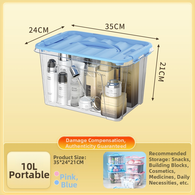 Átlátszó PP tároló doboz kerekekkel, összecsukható, többfunkciós