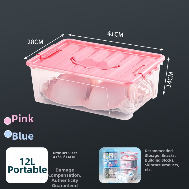 Átlátszó PP tároló doboz kerekekkel, összecsukható, többfunkciós