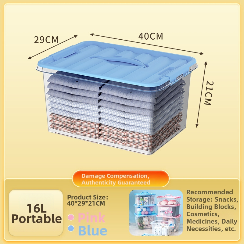 Átlátszó PP tároló doboz kerekekkel, összecsukható, többfunkciós