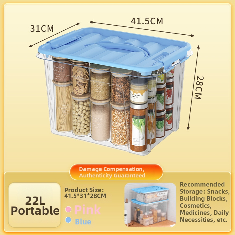 Átlátszó PP tároló doboz kerekekkel, összecsukható, többfunkciós