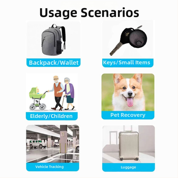 Uređaj protiv gubitka, MFi-certificirani locator, kompatibilan s iOS-om za ključeve, novčanike, kućne ljubimce, automobile i djecu (raspon 10-30 m, 225 mAh, 9,5 g)