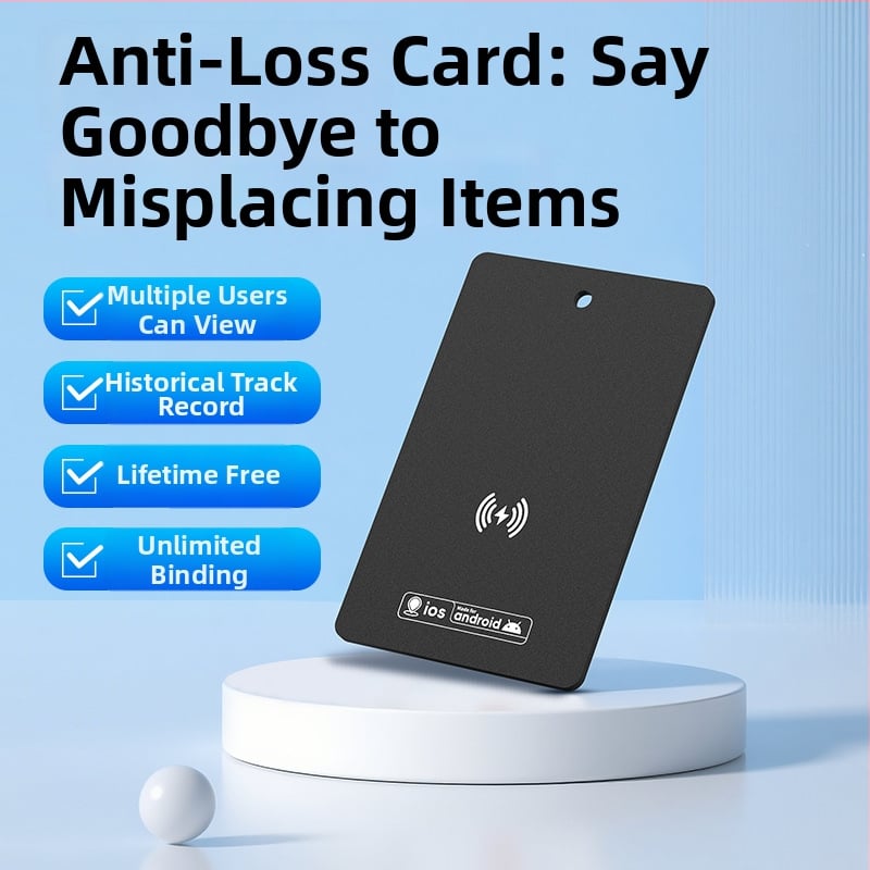 GPS tracker za novčanik protiv gubitka, Bluetooth, bežično punjenje, vodootporan, 120 mAh baterija, ABS materijal