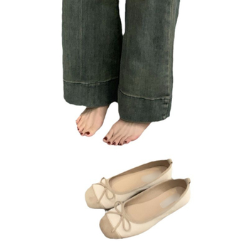 Ravne balerine s okruglim vrhom, gornji dio od super vlakna, ulošak PU, potplat od gume, niska potpetica