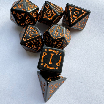 Set od 7 višestranih kockica za D&D sa elementima Noći vještica (akril, zaobljeni kutovi, mogućnost prilagodbe, porijeklo Foshan)