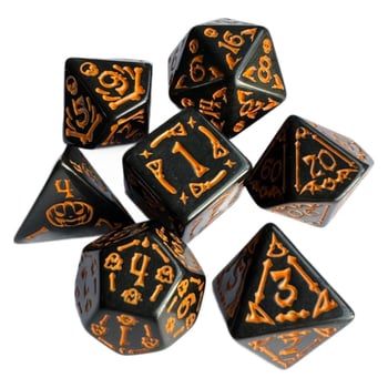 Set od 7 višestranih kockica za D&D sa elementima Noći vještica (akril, zaobljeni kutovi, mogućnost prilagodbe, porijeklo Foshan)