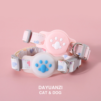 AirTag védőtok háziállat nyakörvére, pöttyös minta, pamut-poliészter, hercegnő stílus