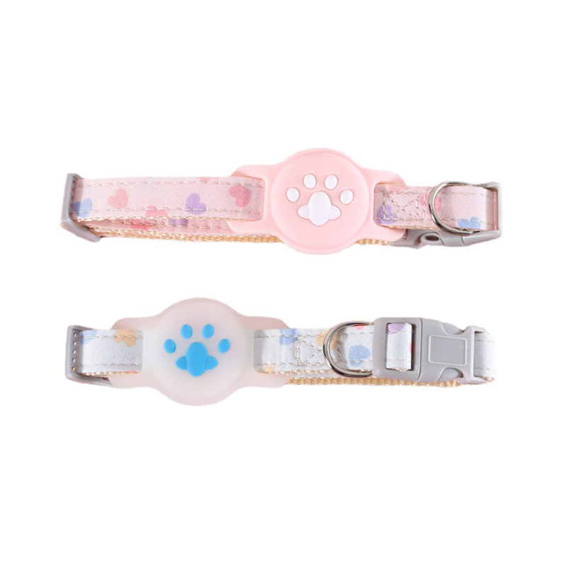 AirTag védőtok háziállat nyakörvére, pöttyös minta, pamut-poliészter, hercegnő stílus