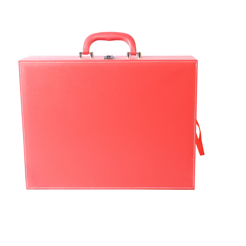 Cutie din piele PU pentru mahjong și piese, cu nucleu din lemn și căptușeală din flanelă – cutie de depozitare pentru jocuri de călătorie