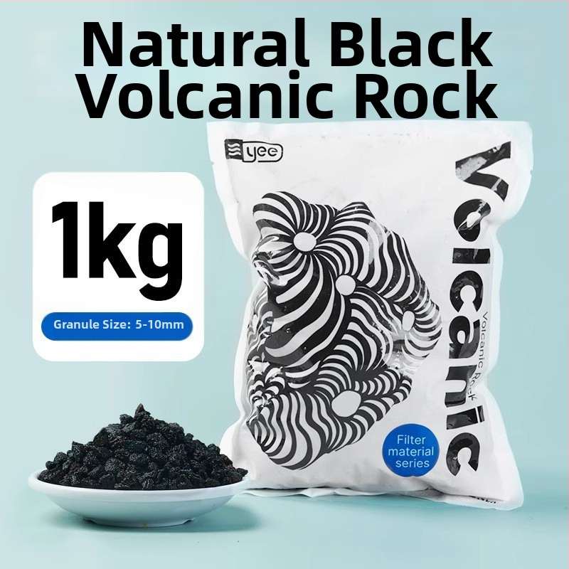 Crni vulkanski kamen i mješavina kvarc pijeska za ukrašavanje akvarija s keramzitom, 1 kg, marka YEE