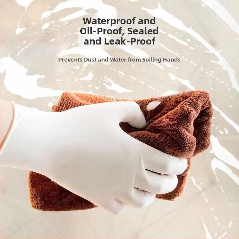 Jednorázové latexové rukavice, potravinárska kvalita, zosilnené, priehľadné, prachotesné, biologicky odbúrateľné, 0,3 mm