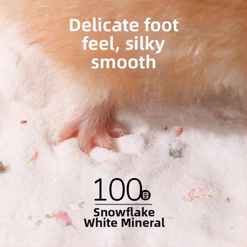 Dvojitý kúpeľný piesok pre škrečka a piesok na moč – špeciálna kúpeľ pre škrečka, deodorizačný močový piesok