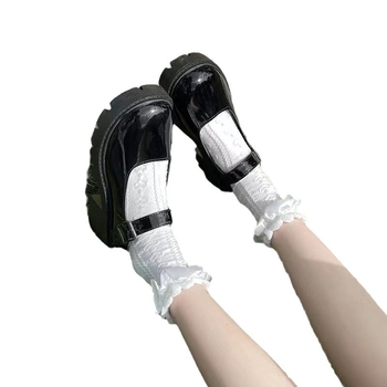 Ženske Mary Jane cipele - okrugli nos; PU gornji dio; gumeni potplat; srednja visina pete 3–5 cm; zatvaranje kopčom