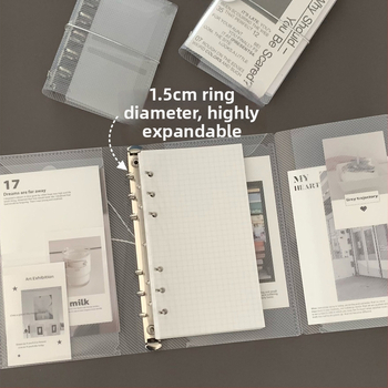 M5 kućište za listove za planere A7/A6, prozirni PP s uzorkom twill, prijenosno tanak kućište