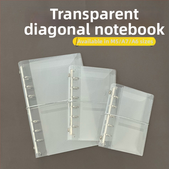 M5 kućište za listove za planere A7/A6, prozirni PP s uzorkom twill, prijenosno tanak kućište