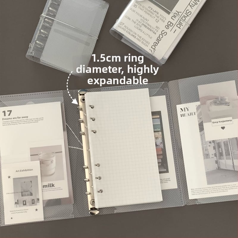 M5 kućište za listove za planere A7/A6, prozirni PP s uzorkom twill, prijenosno tanak kućište