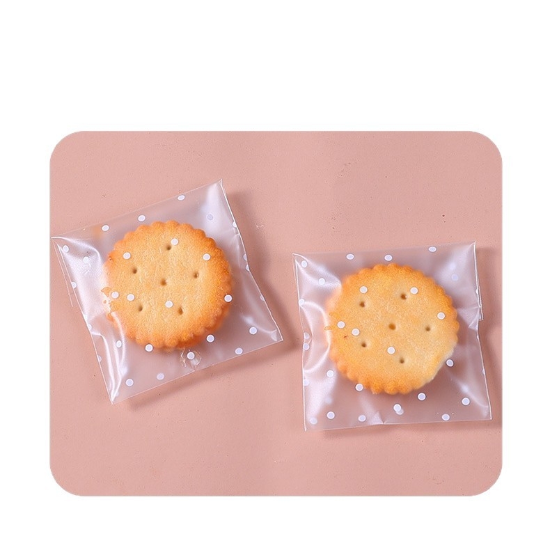 Pungă autoadezivă mat-transparente cu model puncte pentru bijuterii, fursecuri și bomboane - imprimare offset, personalizabilă, origine: Jinhua, Zhejiang