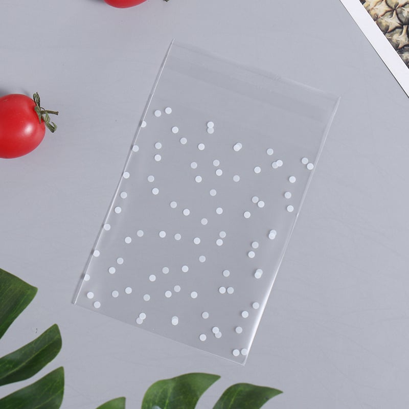 Pungă autoadezivă mat-transparente cu model puncte pentru bijuterii, fursecuri și bomboane - imprimare offset, personalizabilă, origine: Jinhua, Zhejiang