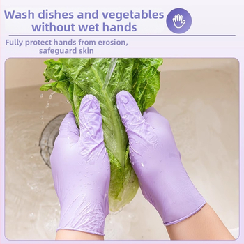 Nitrilové rukavice s potravinárskou kvalitou pre kuchynské umývanie riadu, hrubé, jednorazové, jednofarebné