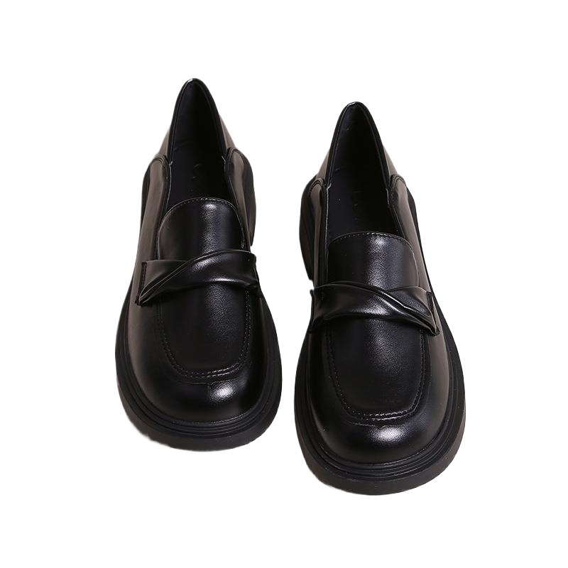 Ženske ploske cipele od elastičnog materijala, prugaste, loafers u britanskom stilu s niskom mačjom petom za svakodnevno nošenje