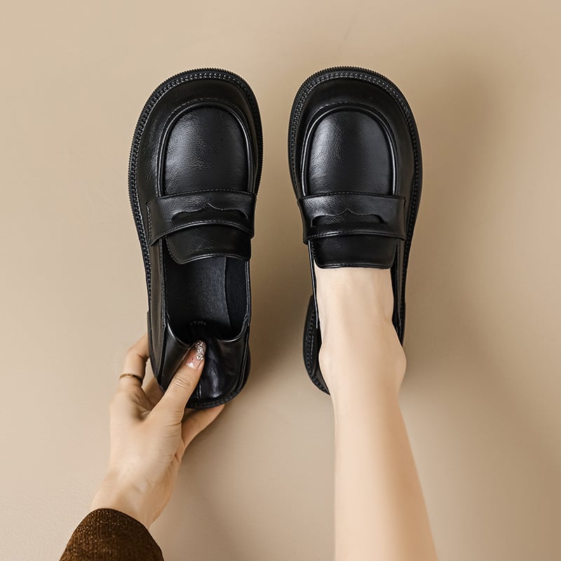 Ženske ploske cipele od elastičnog materijala, prugaste, loafers u britanskom stilu s niskom mačjom petom za svakodnevno nošenje