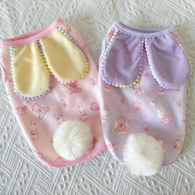 Odjeća za kućne ljubimce s flisom, motiv zeka, princesa stil, jesen-zima