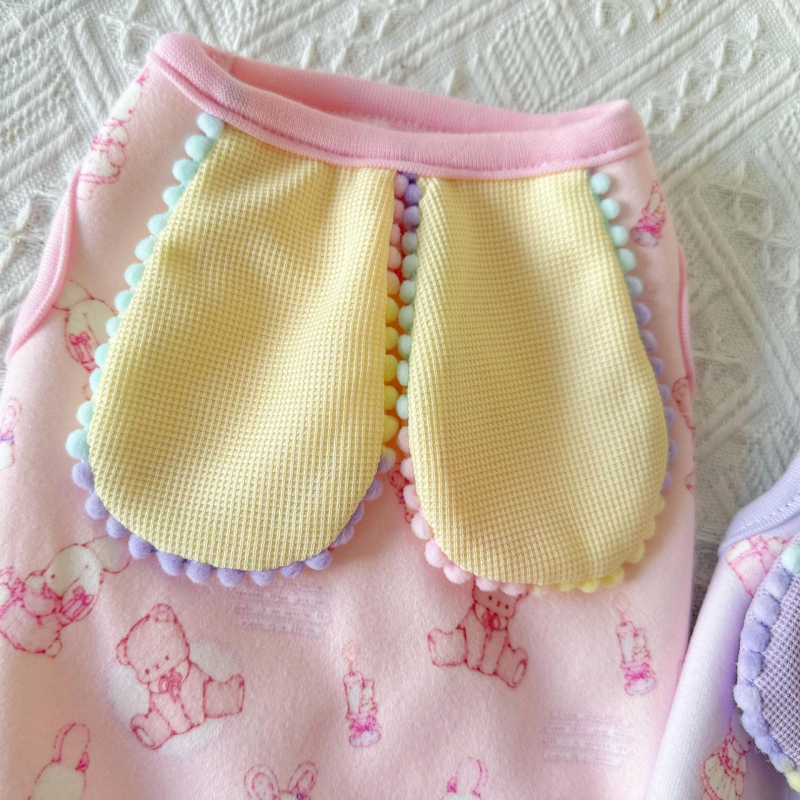 Odjeća za kućne ljubimce s flisom, motiv zeka, princesa stil, jesen-zima