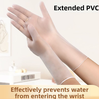 Jednokratne PVC produžene rukavice za šamponiranje, masažu leđa, terapiju tijela i stopala; vodootporne i otporne na ulje