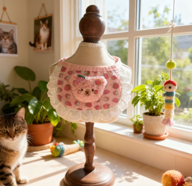 Cat i dog bib za mačke i pse, Cartoon uzorak, pamuk, ručna izrada, universalno