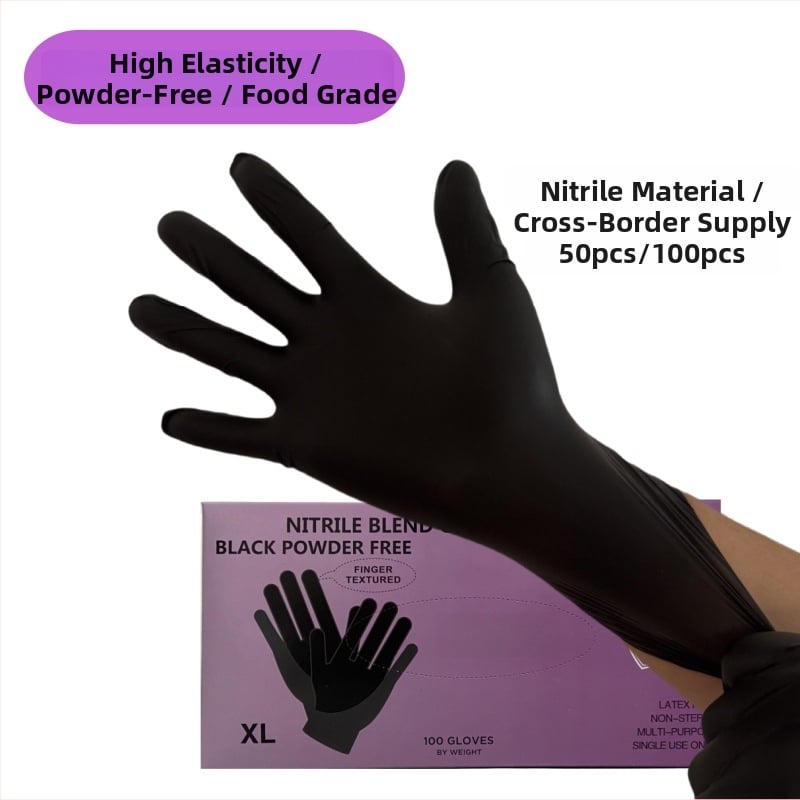 Egyszer használatos nitril kesztyű, márkátlan, súly 4-5, mindennapi védelemhez, otthoni tisztításhoz és szépségszalonokhoz.