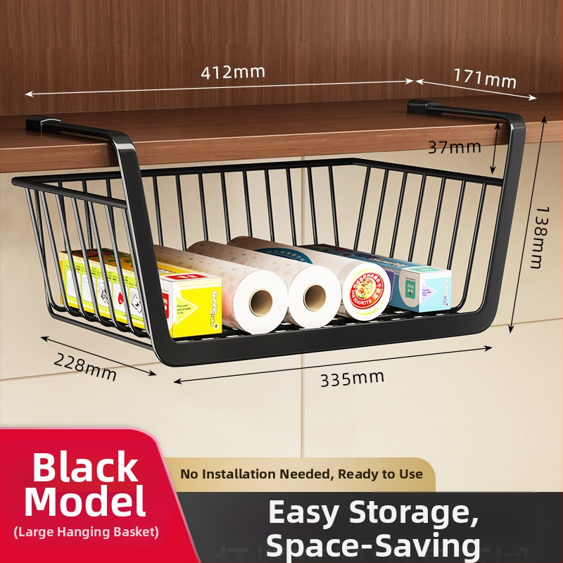 Držač kuhinjske papirne role bez bušenja za ormarić — drži papir, foliju i vrećice; izrađen od karbonskog čelika; skandinavski stil.