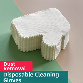 Jednorazové rukavice na utieranie s elektrostatickým odstraňovaním prachu, polyester, normálna hrúbka, 10 ks v balení