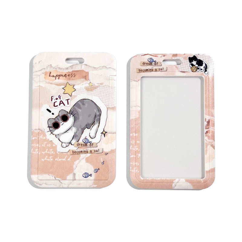 Калъф за карти, карикатурен стил, полупрозрачен ABS материал, с плъзгащ се капак