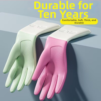 Latexové rukavice na umývanie riadu — zhrubnuté, vodotesné, odolné pre kuchyňu a pranie